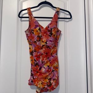 Floral one piece swim suit